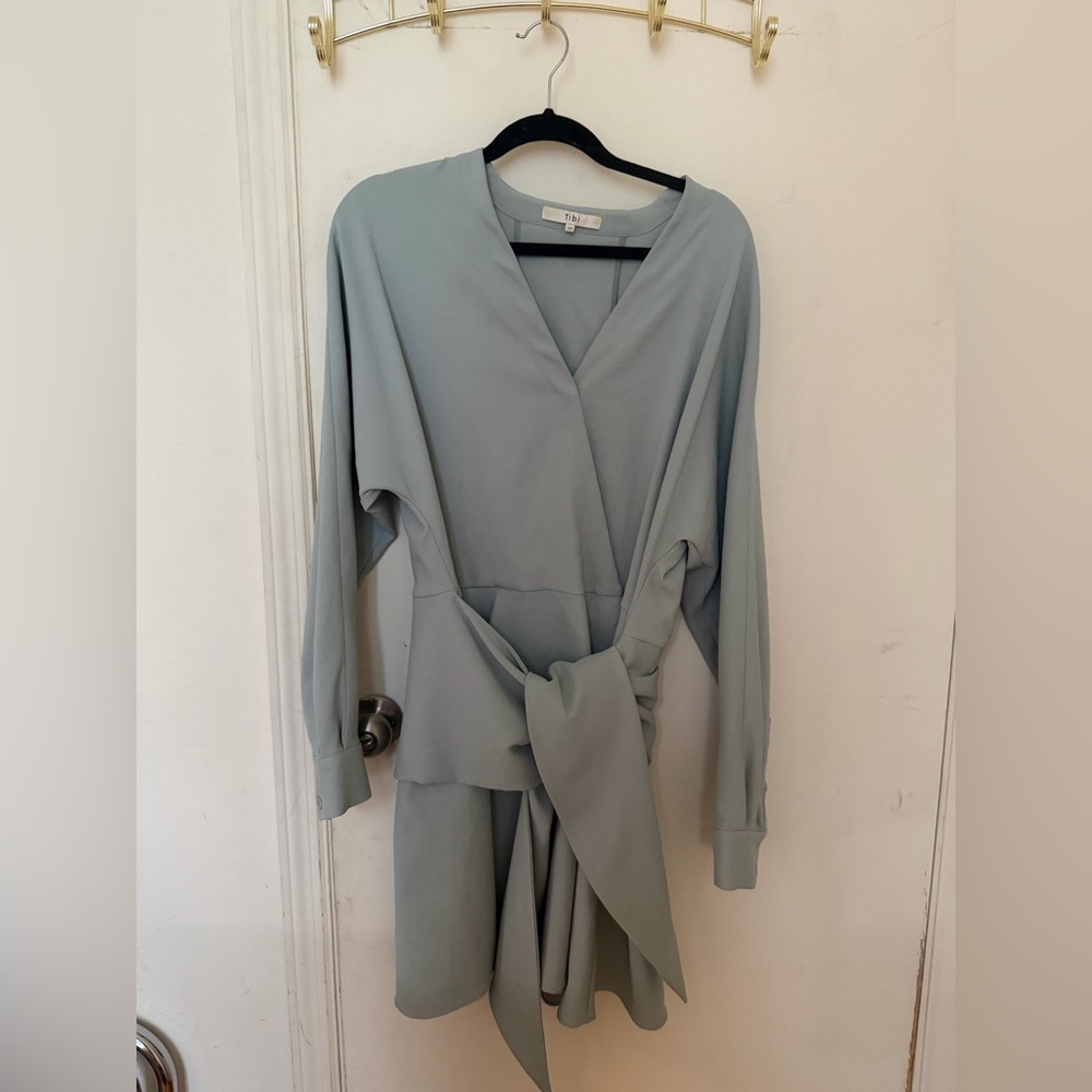 TIBI Long Sleeve Seafoam Green Dress